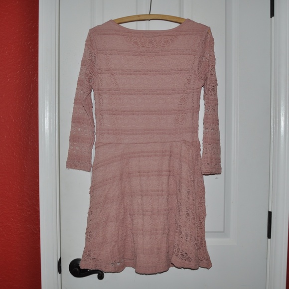 Blush Elegant Crochet Lace Skater Dress B8 - Picture 7 of 7